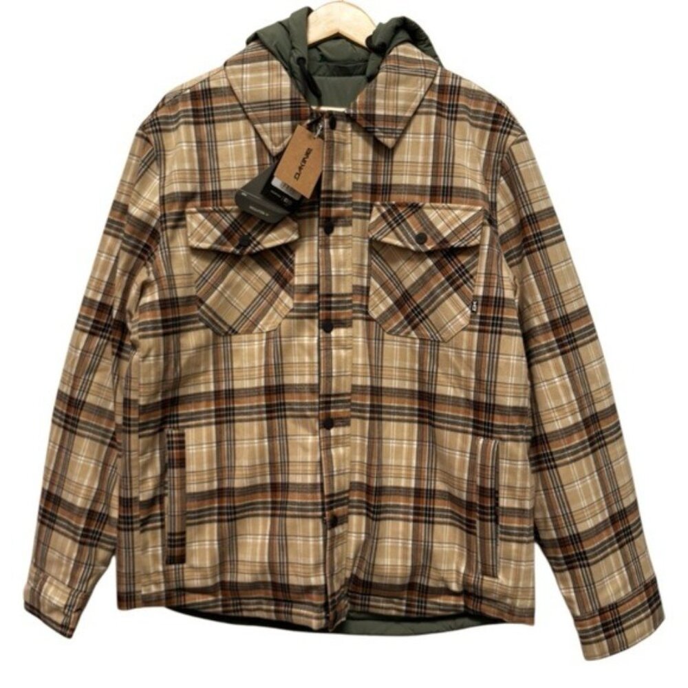 Dakine Ryder Reversible Flannel Insulated Hooded Shacket Jacket Size Medium - Picture 2 of 11